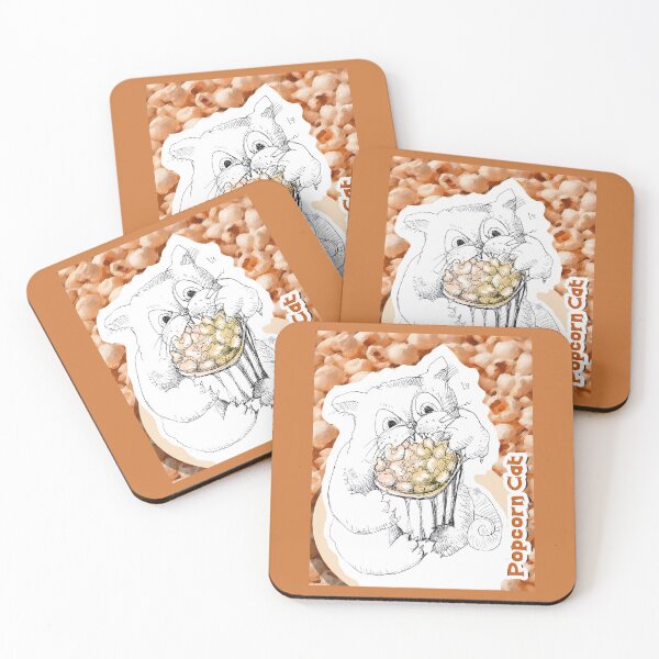 Item preview, Popcorn Cat (Ink Hand Drawing by ACCI designed and sold by VanyssaGraphics.