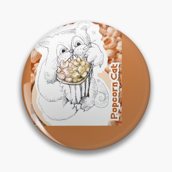 Item preview, Popcorn Cat (Ink Hand Drawing by ACCI designed and sold by VanyssaGraphics.