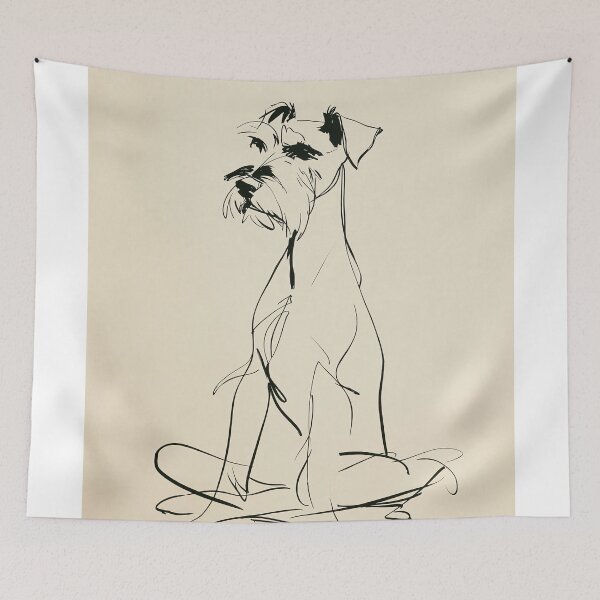 Item preview, Minimalist schnauzer in yoga position sketch designed and sold by lautir.