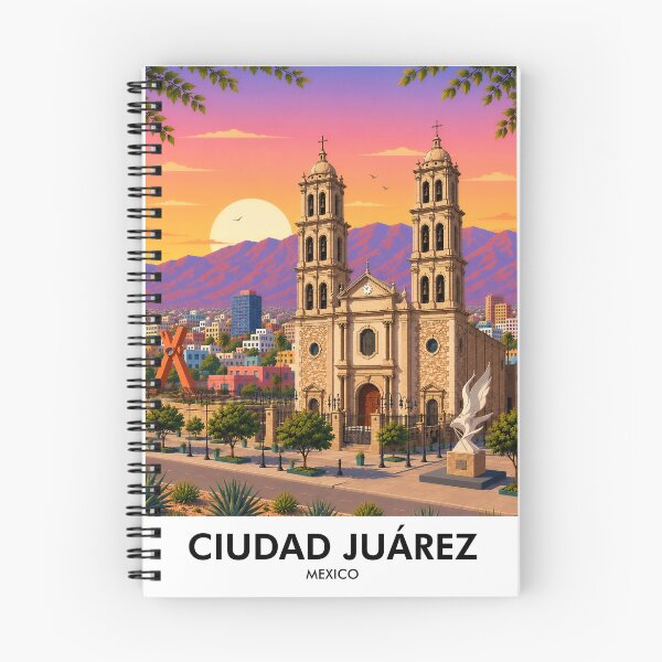 Item preview, Ciudad Juárez Retro Travel Print designed and sold by HomeLivingCo.