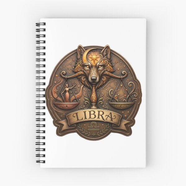 Item preview, Libra Bronze Wolf Moon Scales Vintage Badge Zodiac Art designed and sold by Zodiac Celestial Art.