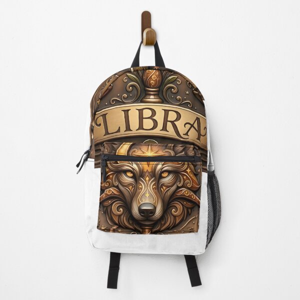 Item preview, Libra Bronze Wolf Moon Scales Vintage Badge Zodiac Art designed and sold by Zodiac Celestial Art.