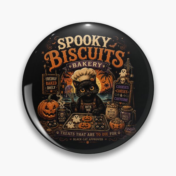 Item preview, Spooky Biscuits Bakery T-Shirt – Funny Black Cat Halloween Shirt, Cute Pumpkin Baking Tee, Witchy Cat Graphic Shirt designed and sold by Artimax-Studio.