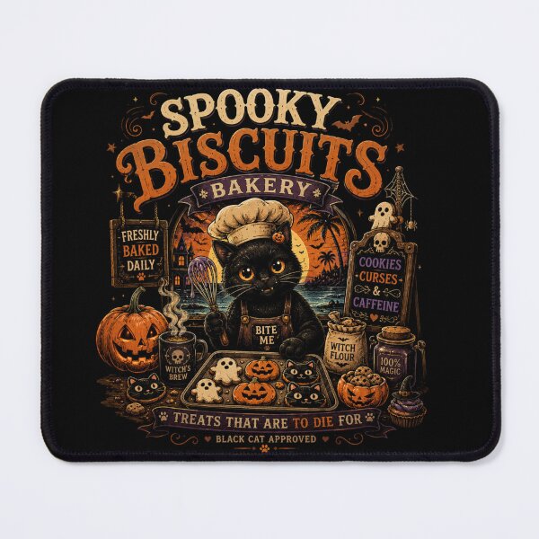 Item preview, Spooky Biscuits Bakery T-Shirt – Funny Black Cat Halloween Shirt, Cute Pumpkin Baking Tee, Witchy Cat Graphic Shirt designed and sold by Artimax-Studio.