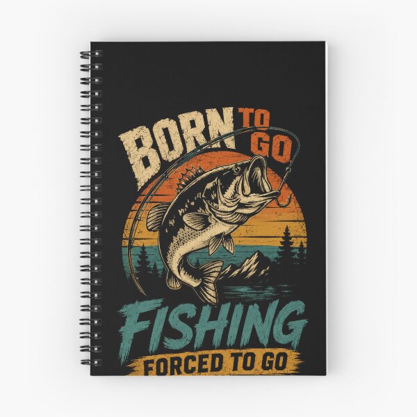 Item preview, Born To Go Fishing Forced To Go Angler Fisherman Outdoorsman designed and sold by SkeletonsDanger.