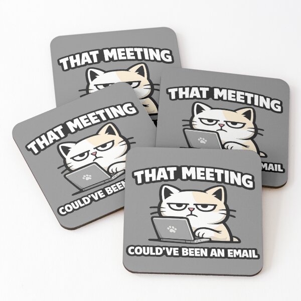 Item preview, Funny Office Cat Sticker | That Meeting Could've Been An Email designed and sold by Moonveil_Studio.