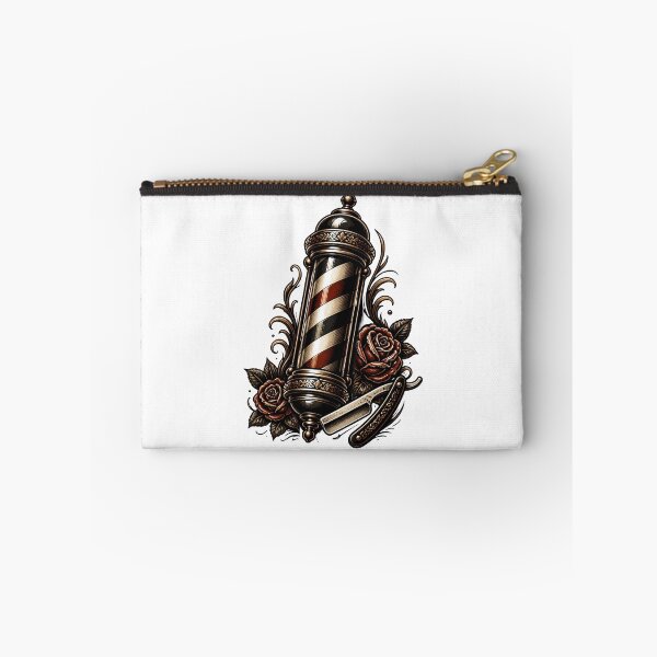 Item preview, Vintage Barber Pole and Straight Razor Tattoo Design designed and sold by Barber MD Culture.
