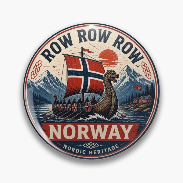 Item preview, Row Row Row Norway Viking Dragon Shield Nordic Heritage Sticker Celtic Knotwork designed and sold by GibasVisuals.