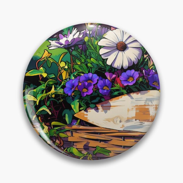 Item preview, Flowers Growing in a Basket designed and sold by tomorrowsart.