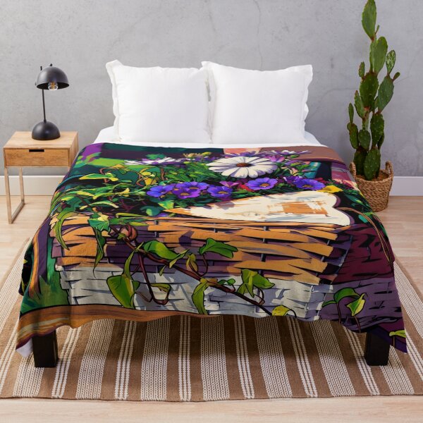 Item preview, Flowers Growing in a Basket designed and sold by tomorrowsart.