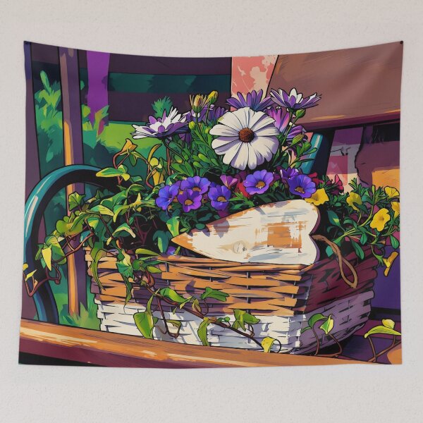 Item preview, Flowers Growing in a Basket designed and sold by tomorrowsart.