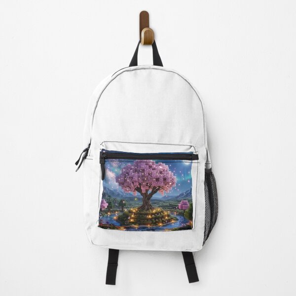Item preview, Cosy Gaming Cherry Blossom Night Aesthetic Voxel Sakura Aurora Magical Blocky World Lantern River designed and sold by ar0001.