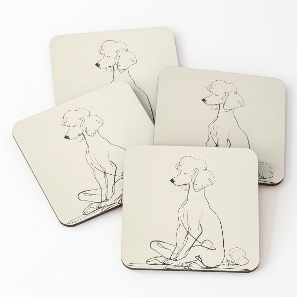 Item preview, Poodle in yoga posture in Minimalist Line Art designed and sold by lautir.