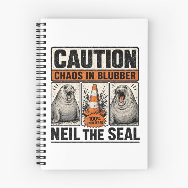 Item preview, Neil the Seal Funny Seal Chaos in Blubber Warning Sign designed and sold by OndaLifeCo.