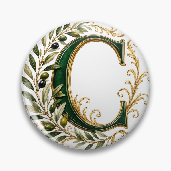 Item preview, Elegant Letter C Monogram with Olive Branches & Gold Botanical Design | Luxury Green Floral Initial designed and sold by MoodLay.