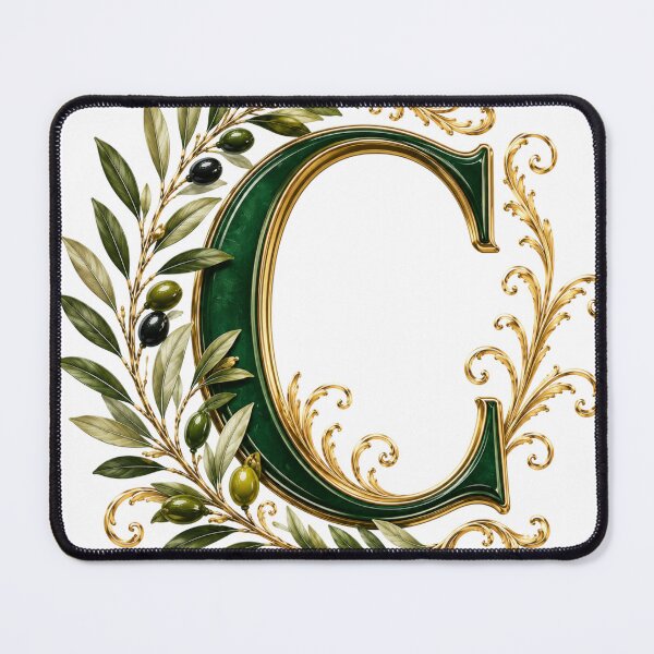 Item preview, Elegant Letter C Monogram with Olive Branches & Gold Botanical Design | Luxury Green Floral Initial designed and sold by MoodLay.