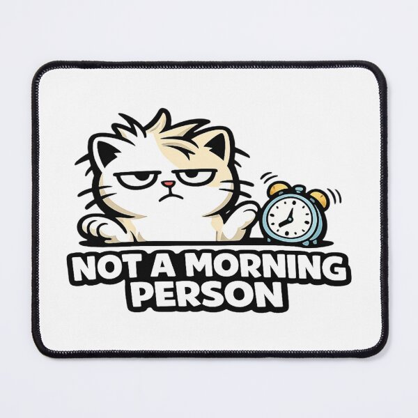 Item preview, Funny Cat Morning Sticker | Not A Morning Person | Coffee Lover Meme designed and sold by Moonveil_Studio.