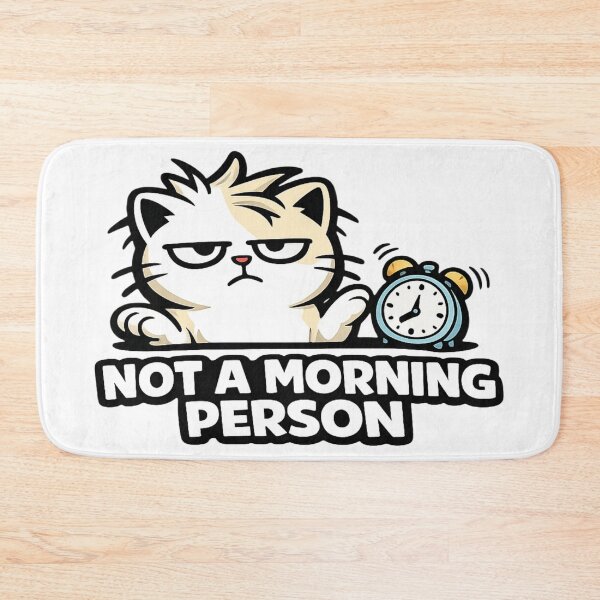 Item preview, Funny Cat Morning Sticker | Not A Morning Person | Coffee Lover Meme designed and sold by Moonveil_Studio.