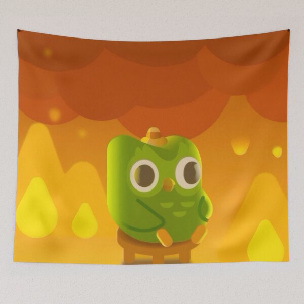 Item preview, Funny Green Owl Fire Meme - Sarcastic Language Learning This Is Fine Sticker designed and sold by William Cano.