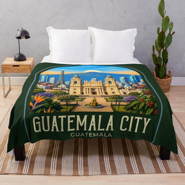 Item preview, Guatemala City Vintage Travel Illustration designed and sold by HomeLivingCo.