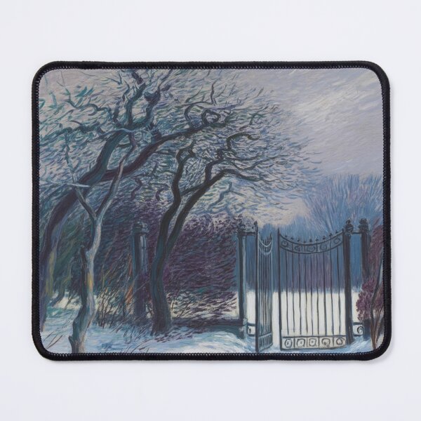 Item preview, Dark Academia Winter Landscape Wall Art | Monet Inspired Moody Snow Impressionist Painting designed and sold by Tamas Das.