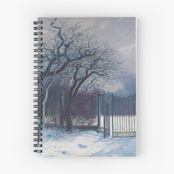 Item preview, Dark Academia Winter Landscape Wall Art | Monet Inspired Moody Snow Impressionist Painting designed and sold by Tamas Das.