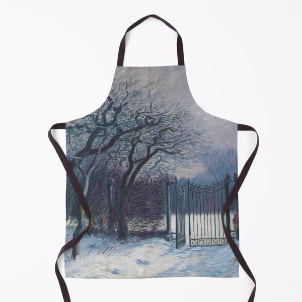 Item preview, Dark Academia Winter Landscape Wall Art | Monet Inspired Moody Snow Impressionist Painting designed and sold by Tamas Das.