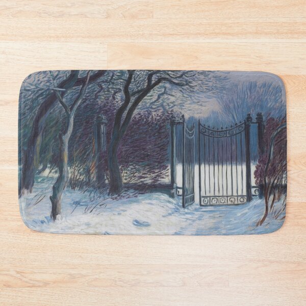 Item preview, Dark Academia Winter Landscape Wall Art | Monet Inspired Moody Snow Impressionist Painting designed and sold by Tamas Das.