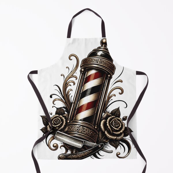 Item preview, Vintage Barber Pole and Straight Razor Tattoo Flash designed and sold by Barber MD Culture.