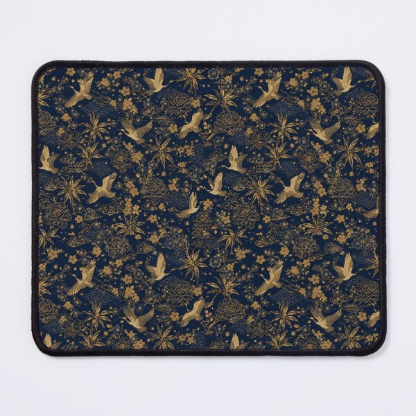 Item preview, Japanese Gold Crane Floral Pattern designed and sold by PatternFranzy.