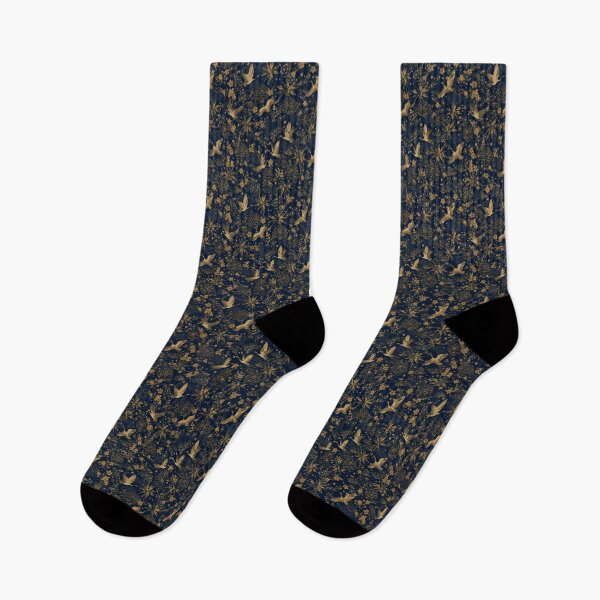 Item preview, Japanese Gold Crane Floral Pattern designed and sold by PatternFranzy.