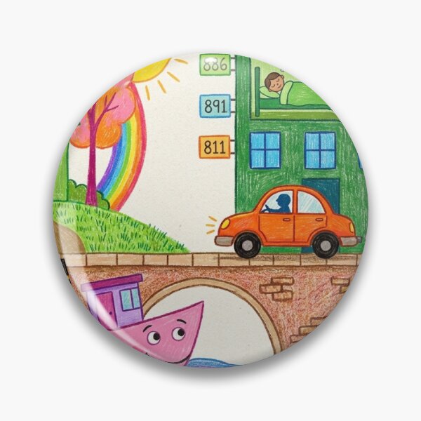 Item preview, Whimsical Crayon Town and Steamship designed and sold by CosmicKabuki.