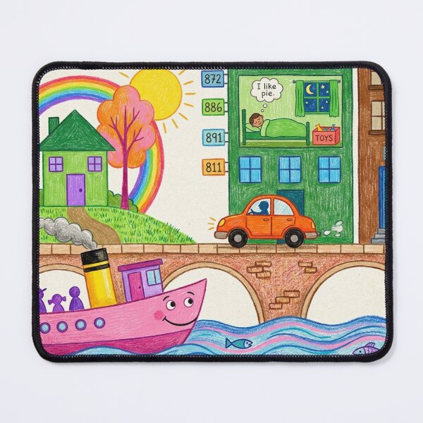 Item preview, Whimsical Crayon Town and Steamship designed and sold by CosmicKabuki.
