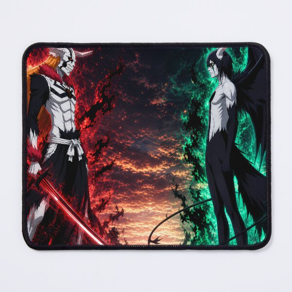 Item preview, Hollow Warrior vs Winged Demon Epic Anime Battle Red Green Aura Art designed and sold by MugenAnime.