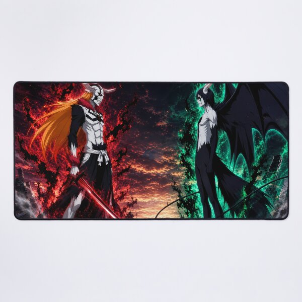 Item preview, Hollow Warrior vs Winged Demon Epic Anime Battle Red Green Aura Art designed and sold by MugenAnime.