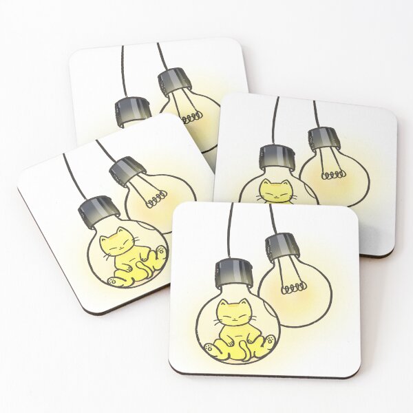 Item preview, Cute Kawaii Glowing Light Bulb Cat designed and sold by Sleepy-Town.