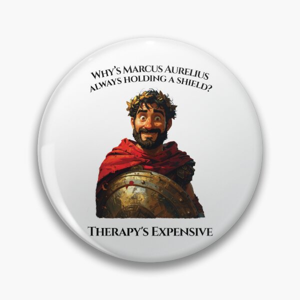 Item preview, Why’s Marcus Aurelius always holding a shield? | Stoic Core Humorous Philosophy Design - Black Version designed and sold by Stoic Core.