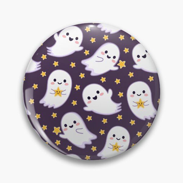 Item preview, Cute Kawaii Ghost & Stars Seamless Pattern | Adorable Halloween Ghosts on Purple Background designed and sold by romyca creation_22.