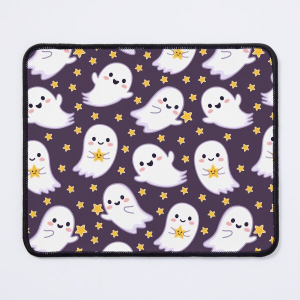 Item preview, Cute Kawaii Ghost & Stars Seamless Pattern | Adorable Halloween Ghosts on Purple Background designed and sold by romyca creation_22.