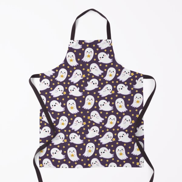 Item preview, Cute Kawaii Ghost & Stars Seamless Pattern | Adorable Halloween Ghosts on Purple Background designed and sold by romyca creation_22.