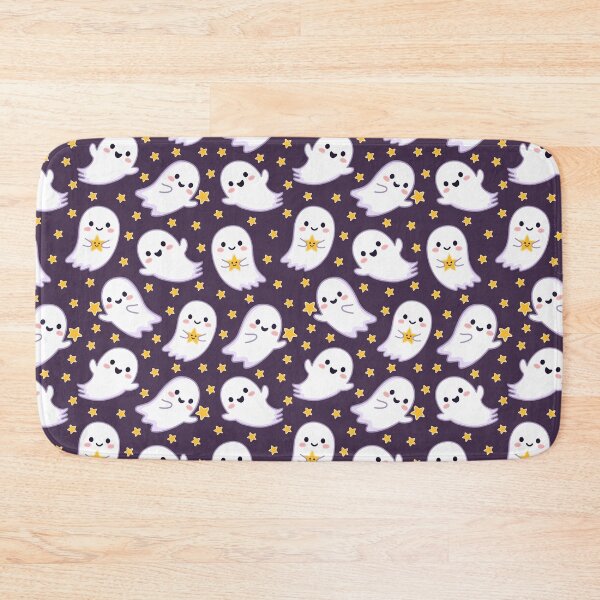 Item preview, Cute Kawaii Ghost & Stars Seamless Pattern | Adorable Halloween Ghosts on Purple Background designed and sold by romyca creation_22.