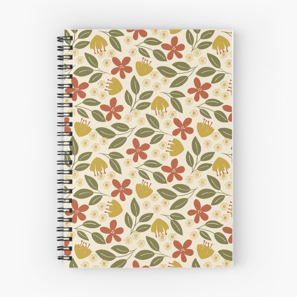 Item preview, Folk Floral Pattern in Rust, Mustard and Olive | Autumn Botanical Print designed and sold by MizzleInk.
