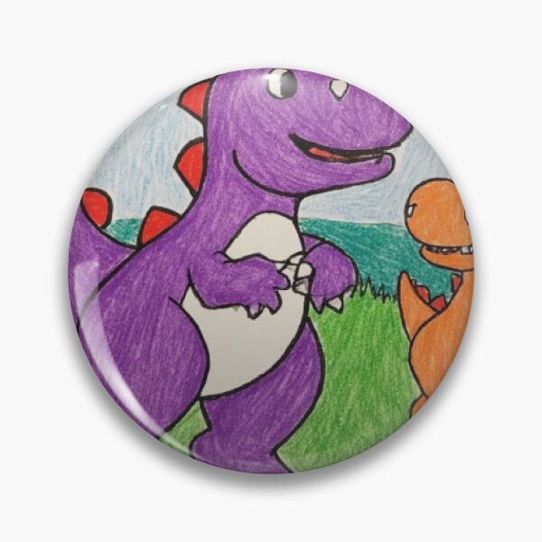 Item preview, Cute Purple and Orange Dinosaurs Drawing designed and sold by RetroGalaxies.