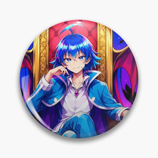 Item preview, Blue Haired Demon Prince Throne Gothic Anime Vampire Lord Fantasy Art designed and sold by MugenAnime.
