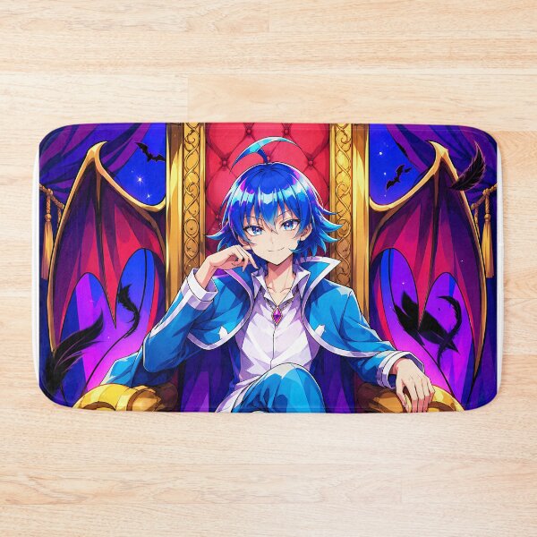 Item preview, Blue Haired Demon Prince Throne Gothic Anime Vampire Lord Fantasy Art designed and sold by MugenAnime.