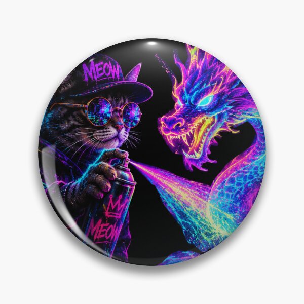 Item preview, Neon Dragon Street King Cat designed and sold by Neon Riot Studio.