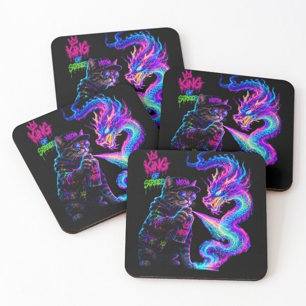 Item preview, Neon Dragon Street King Cat designed and sold by Neon Riot Studio.