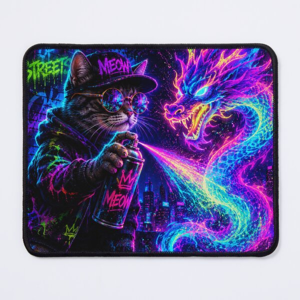 Item preview, Neon Dragon Street King Cat designed and sold by Neon Riot Studio.