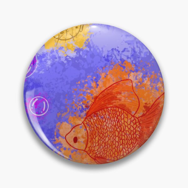 Item preview, Abstract Watercolor Goldfish and Pufferfish designed and sold by StudioGothics.