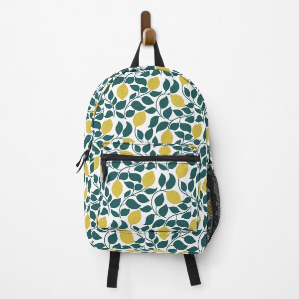 Item preview, Lemon Branch Pattern in Teal and Yellow | Botanical Citrus Print designed and sold by MizzleInk.